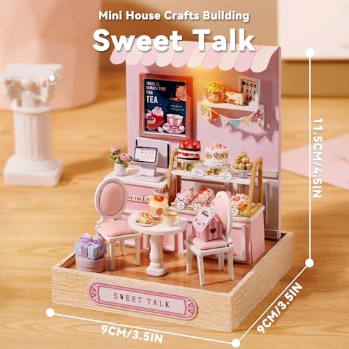 Flever Dollhouse Miniature DIY House Kit Creative Room with Furniture for Romantic Valentine's Gift (Sweet Talk)