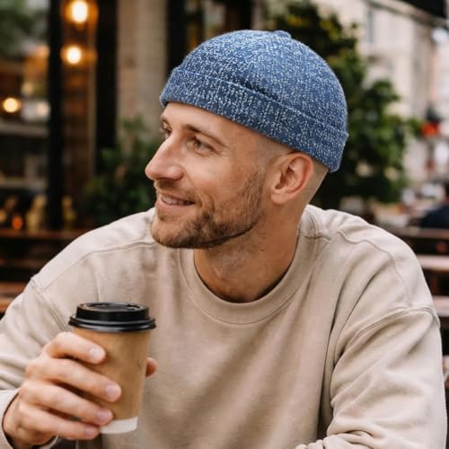 Image of Glamorstar Brimless Dome Hats for Women Men Sailor Beanie Cap Vintage Docker Hat