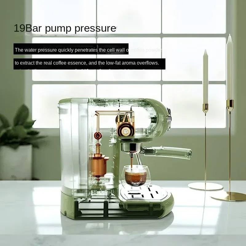 Image of Fastlink‚Italian Semi-Automatic Espresso Machine - 19 Bar Pump, Concentrated Steam Milk Frother for Rich Coffee at Home