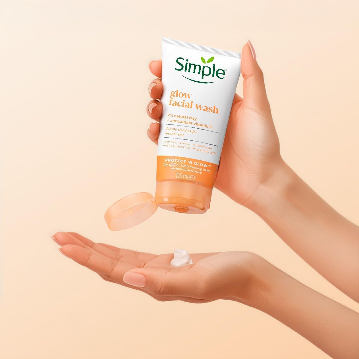 Simple Işıltılı & Temiz 2'si 1 Arada Bambu ile Peeling Kil ile Temizlik Işıltısını Kaybetmiş Ciltler için, 150 ml