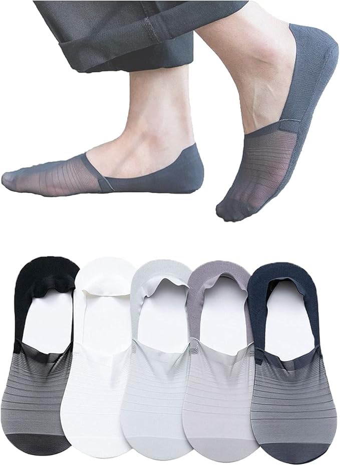 Men women girls low cut no show shoe liner socks ice silk fabric soft thin lightweight for casual formal footwear everyday wear with heel grip design invisible style fit indoor use (Pack of 4)-image-9