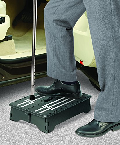 North American Health + Wellness Portable Folding Step, 4" Non-Slip Stool W/Handle, Black #TOP1