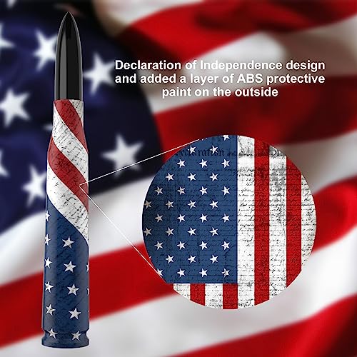 Image of Car Truck Antenna with Tire Stem Caps American Flag Anti-Theft Design, Universal Short Replacement for Ford F150 F250 F350 Raptor Dodge RAM GMC Sierra Chevy Silverado 1500 2500 3500, Black