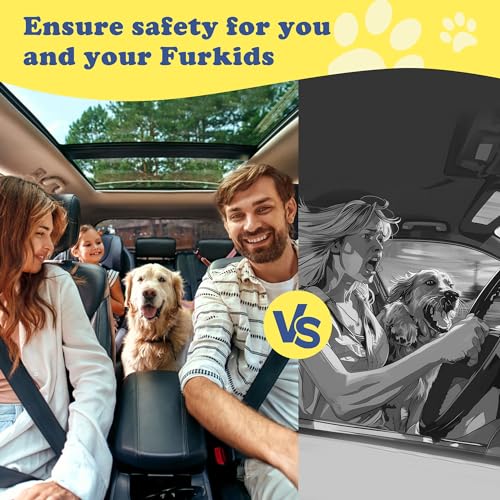 Removable Dog Seat Belt for Car iPetba Adjustable Safety Harness with Elastic Bungee Buffer Pet Vehicle Leash Restraint Secures to Headrest for Small Large Dogs (Pink) - Image 4