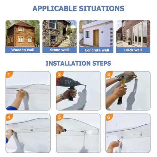 Auvent de porte durable et facile installer pour balcon et fenetre de maison - 8