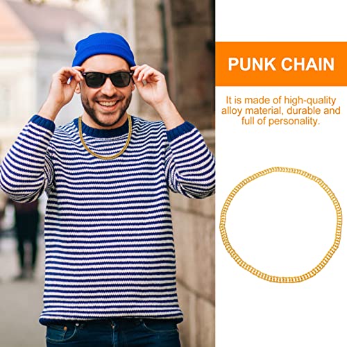 Bestoyard Hip Hop Necklace Rapper Necklace 37" Gothic Hip Hop Chunky Chain For Men Women Jewelry Decoration Gold #TOP3