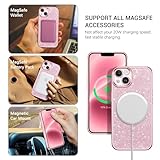 GaoBao for iPhone 14 Magnetic Case, Slim iPhone 14 Phone Case [Compatible with MagSafe] Sparkle Luxury Shockproof Anti-Slip Women Girl Bling Phone Cases Covers for iPhone 14 6.1" 2022, Pink Glitter - Image 6