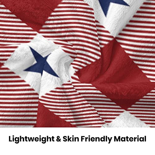 Fjpt July 4Th Throw Blanket Red White And Blue Stars Patriotic Party Blanket Lightweight Fuzzy Plush Cozy Soft Blanket For Travel Couch Bed Sofa Gift 30"X40" #TOP3