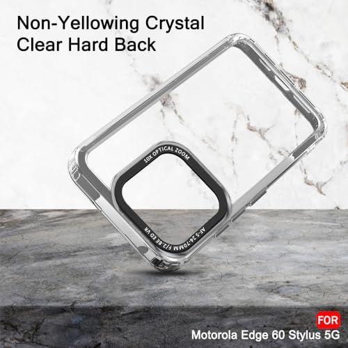Image of TheGiftKart Hybrid Shockproof Back Cover Case for Motorola Moto Edge 60 Stylus 5G | Stylish Camera Border | Electroplated Buttons | Crystal Clear Hard Back Cover Case (TPU & PC, Smoked Bumper)
