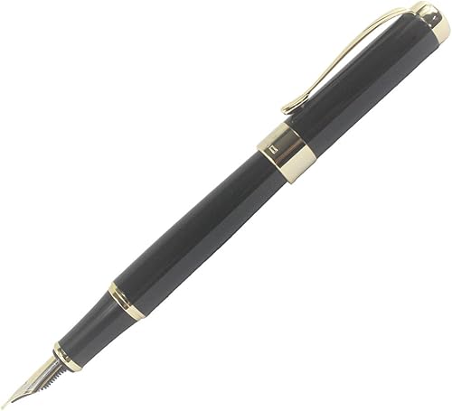 Miniatura 3 de Gullor Jinhao 18KGP - Pluma estilográfica de punta media con convertidor de tinta, color negro