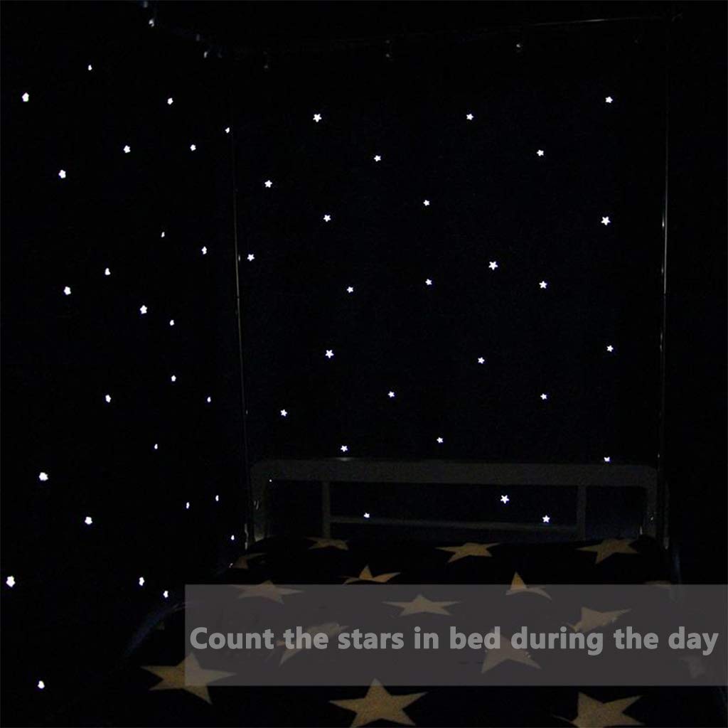 Simpatica Tenda a baldacchino Princess Hollow Stars Nera a 4 Angoli con Decorazione per Camera da Letto Come Cielo Stellato per Adulti, Ragazze, Ragazzi, Letto a baldacchino per Bambini (NER