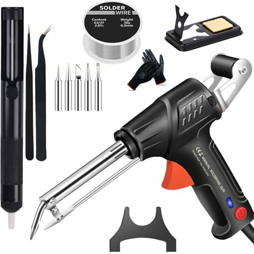 Internally Heated Industrial Laser Welding Tools, Multi-Function Soldering Iron Soldering Gun Set, 3in1 Automatic Corded Solder Iron Internal Heat, for Industrial Home DIY (External Heat-black)