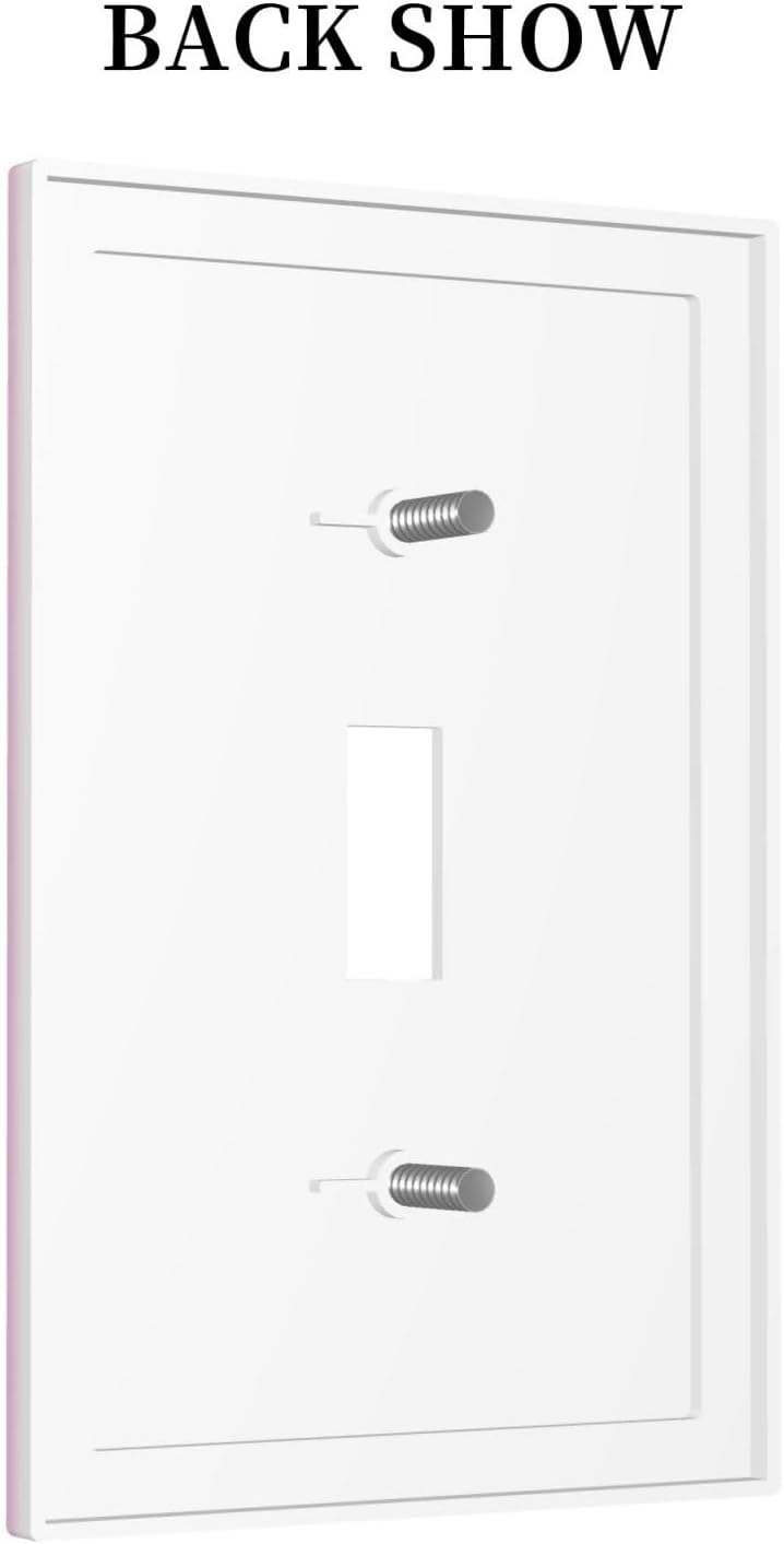 Decorative Light Purple Toggle 1-Gang Toggle Light Switch Cover, Pretty Beauty Romantic Lavender Girly Fashion Trendy Elegant Purple Single Electrical Device Switch Face Wall Plate One Gang image 3