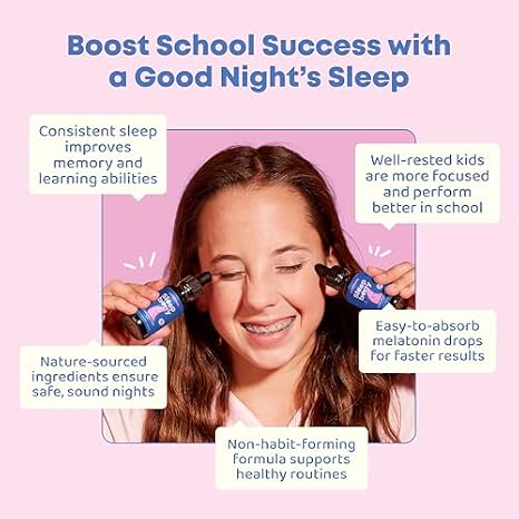 JoySpring Kids Bedtime Routine for Sleep & Gut Support Liquid Melatonin + Herbal Digestive Support Drops for Toddlers & Kids Evening Wellness System