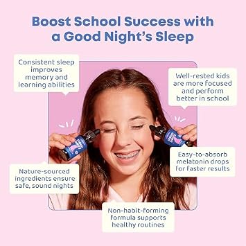 JoySpring Kids Bedtime Routine for Sleep & Gut Support Liquid Melatonin + Herbal Digestive Support Drops for Toddlers & Kids Evening Wellness System