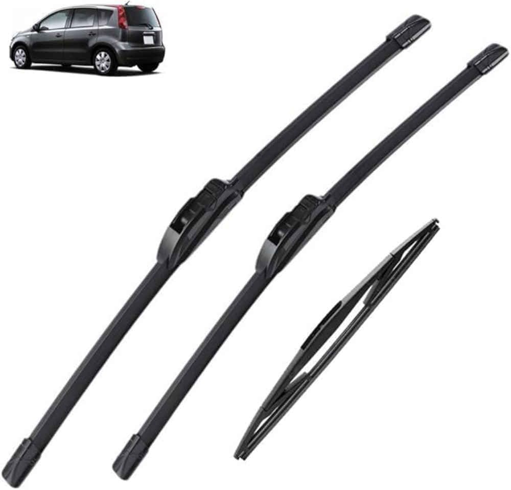 NYSLDSCO Premium Exact Fit Windscreen Wiper Blades for Nissan Note MK1 2004 2005-2013 2005 2006 Durable Natural Rubber Easy Fit for a Quiet and Streak Free Wipe