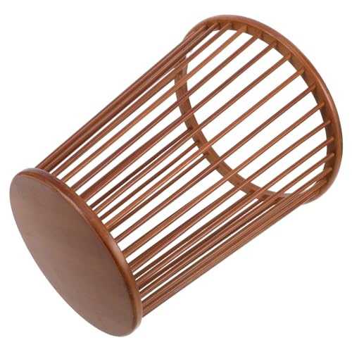 Caneca de basura de bambú para baño, cocina y dormitorio
