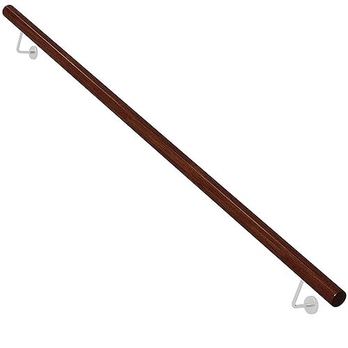 Modern Wooden Stair Railing 21ft Dark Red for Home &
