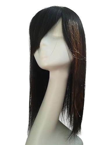 Miniatura 4 de Remeehi 18 "largo pelo humano real Topper Hairpiece para adelgazar el pelo recto parte superior para las mujeres 1b# negro