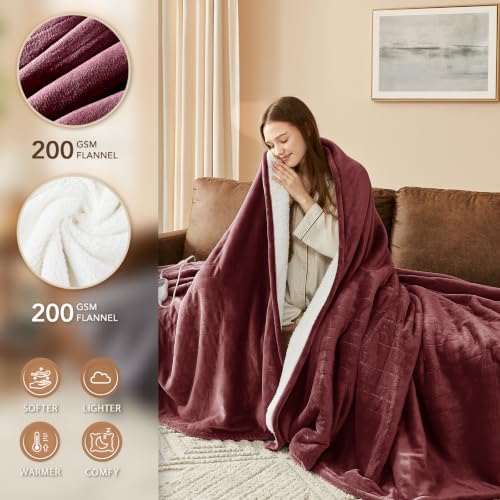 Image of Homemate Heated Electric Blanket Full Size 72 inchx84 inch Heating Blanket