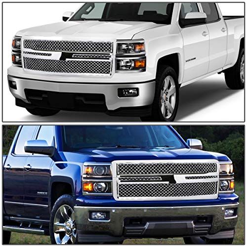 Compatible With Chevy Silverado 1500 Gmt K2Xx Abs Plastic Mesh Style Grille (Chrome) #TOP4