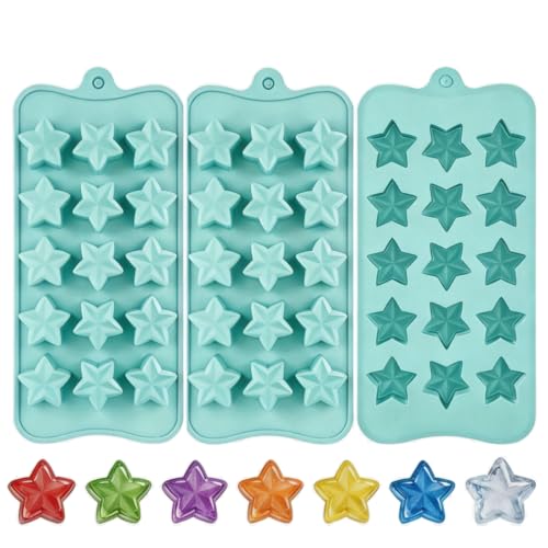 FRUIID Star Ice Cube Tray 3Pack Star Shaped Ice Cube Trays 45-Cavity
