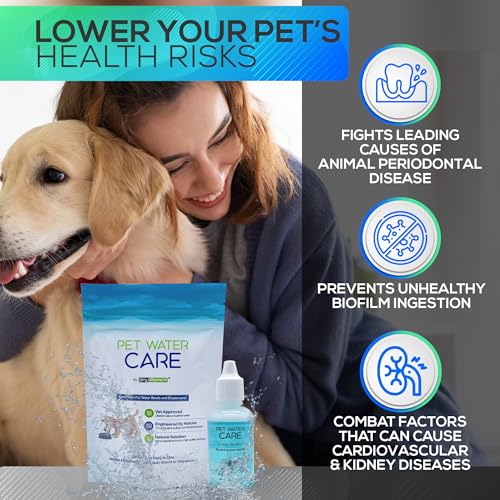Pet Water Care - Dog and Cat Water Additive for Dental and Oral Care - Prevents Pets Water Bowl and Dispenser Fountain Slime - for Fresh Breath and Cleaner, Healthy Teeth - Image 3