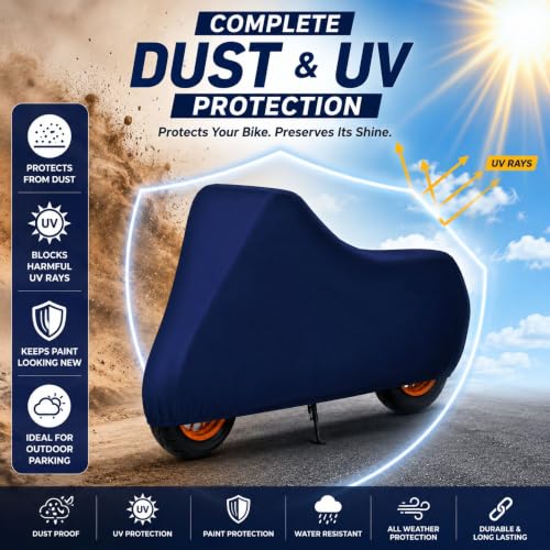 Image of Powerfull Scooty Body Cover for Dio 110 Dustproof Scratchproof - 100% Waterproof Dio 110 Cover for Two Wheeler, Outdoor Full Motorcycle Cover with UV, Duty, Rain Protection - Blue