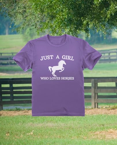 Tstars Horse Gifts A Girl Who Loves Horses Shirt Youth Equestrian Kids T-Shirt for Girls Who Ride or Love Ponies4