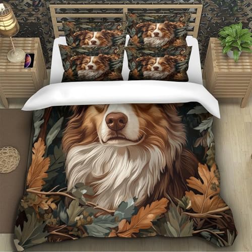 Housse de couette chien imprimé 3D ultra douce résistante avec fermeture éclair - 5