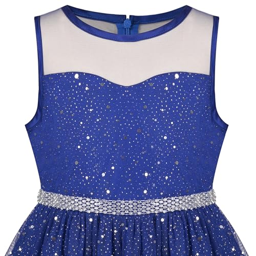 Sunny Fashion Girls Dress Flower Lace Top Burgundy Gradient Skirt Sleeveless3