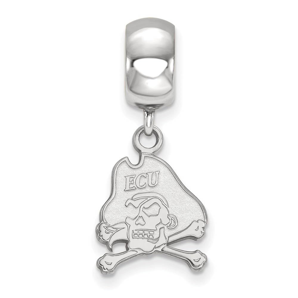 LogoArt Sterling Silver East Carolina University Pirate Dangle Bead Charm