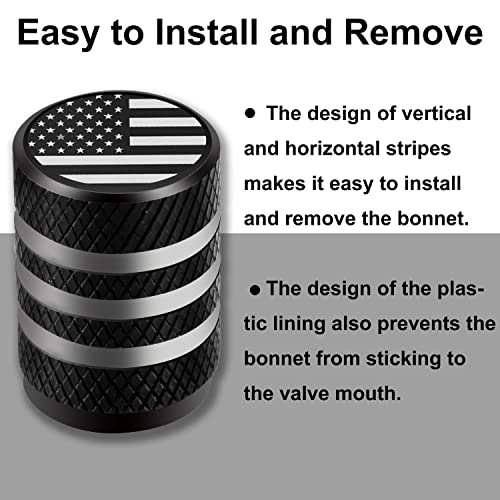 image for Hoewina 12 PCS Tire Valve Stem Caps, American Flag Tire Valve Caps wit