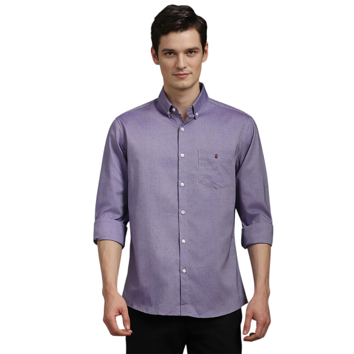 Men's Easy to Care Cotton Slim fit Solid Casual Shirt with Natural Stretch