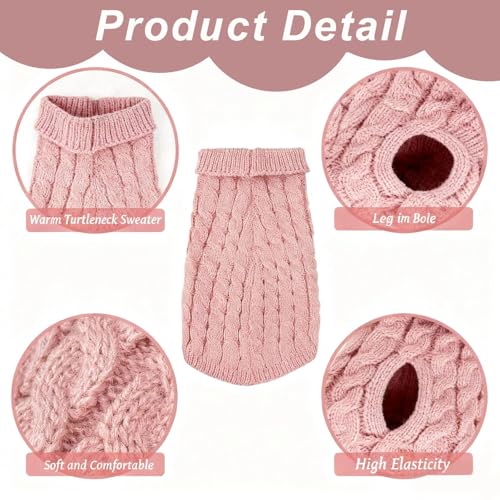 1 Pcs Pull Chien Petite Taille Rose Chauds et Doux Pull Chien Chaud Pull-Overs Chihuahua Manteau Teckel Vetement pour Chiens Chat d'hiver – Image 4