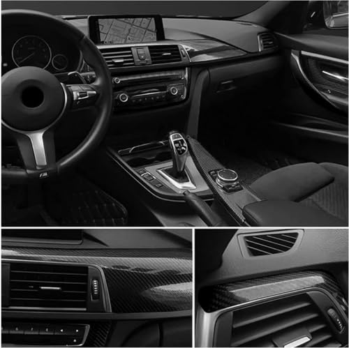 Image of HOME13 Black 3D Carbon Fiber Vinyl Wrap Car & Bike DIY Wrap Sheet Roll Film Sticker Decal Rated for Automotive Use (12 x 72, 3D Black Carbon)