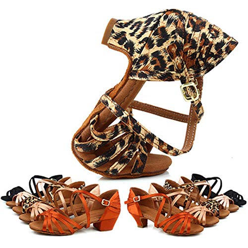 Tinrymx Girls Latin Dance Shoe Satin Practice Party Ballroom Sandels 1.77Inch Heel(Little Kid),Black,Model Wx-Tl608,2.5 M Little Kid #TOP4