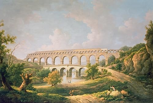 Tableau le Pont du Gard Nîmes pour habiller un grand mur vide de chambre 60x90cm