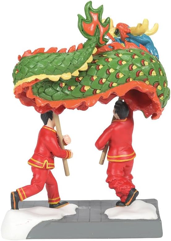 Department 56 Christmas in the City Village Accessories Chinese Dragon Dance Figurine, 4.8 Inch, Multicolor