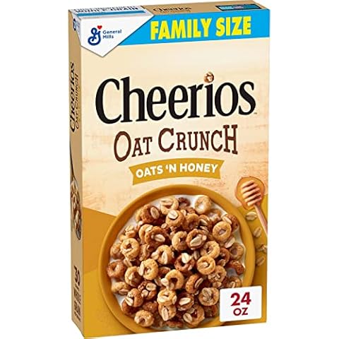 Cheerios Oat Crunch Oats & Honey Oat Breakfast Cereal, Family Size, 24 oz Cover