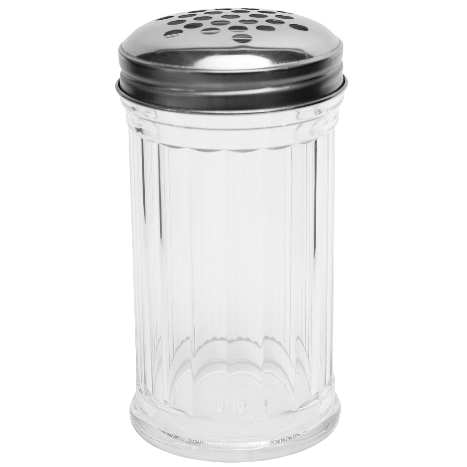 BPA-freier Parmesan-Käsestreuer aus Kunststoff, roter Pfefferstreuer mit 6,35 mm großen Löchern, Edelstahldeckel, transparent, 340 ml, Gewürzstreuer mit Deckel, GEEX DEPOT (340 ml)