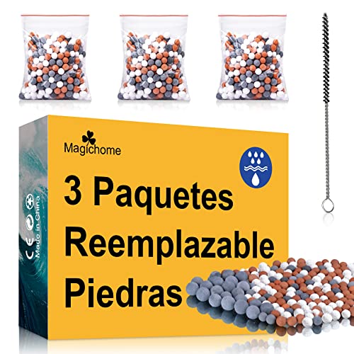 Magichome 3 Paquetes de Bolas Minerales de Iones Negativos de Repuesto para Filtración de agua dura, Elimina Cloro, Bacterias y Otras Impurezas Cover