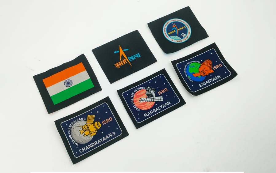 ISRO Space Mission Embroidered Patches (Set of 6) - Chandrayaan & Mangalyaan Design | Iron-On or Sew-On Badge for Jackets, Jeans & Bags | 100% Cotton ISRO Space Patches-image-18