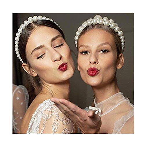 Jakawin Headbands Jewelry Pearl Wedding Headpiece Accessories for Women and Girls HB010