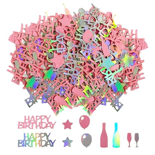 EHDWXVZM 200 Pezzi di Coriandoli di Compleanno, Decorazioni da Tavola Coriandoli, Coriandoli da Tavolo Laser, Decorazione da Tavolo da Pranzo, Decorazione di Coriandoli da Festa di Compleanno.