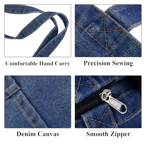 Bolso Tote Denim grande para mujer con cierre miniatura 5