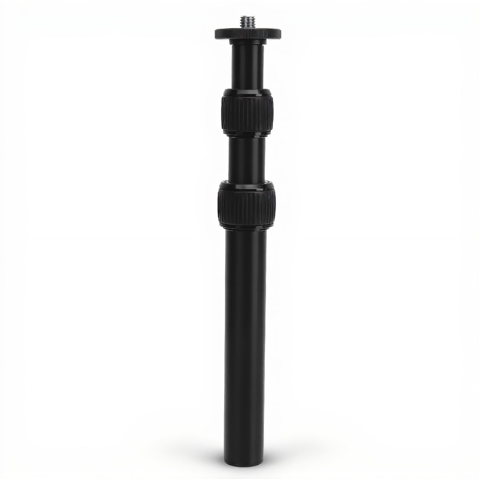 Cuifati Brazo de extensión de trípode de 3 secciones, aleación de aluminio, negro, conector de 1/4-3/8 pulgadas, compatible con cámara, smartphone, accesorios de cámara, soporte de trípode