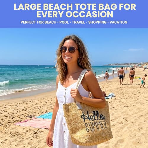 Bolso de playa Funky Junque de paja para mujer miniatura 6