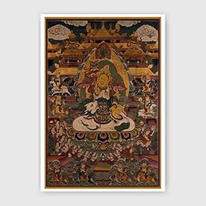 Tibetaanse Thangka Thangka Religieuze Boeddha schilderij God of Wealth schilderijen Unframed (Kleur: 01, Grootte (inch…