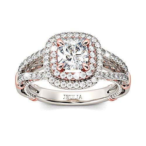 Jeulia Double Halo Cushion Cut Ring